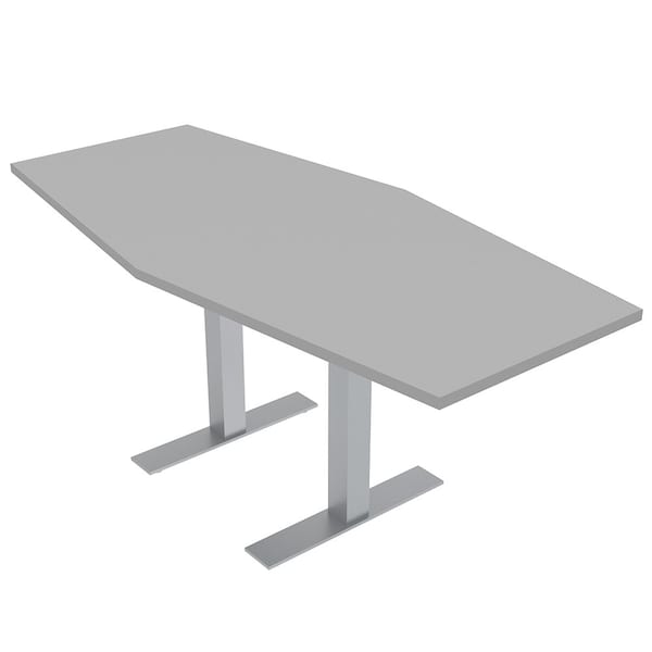 33.5 in W, 69.5 in L, 29 in H, Engineered Wood Top, Grey